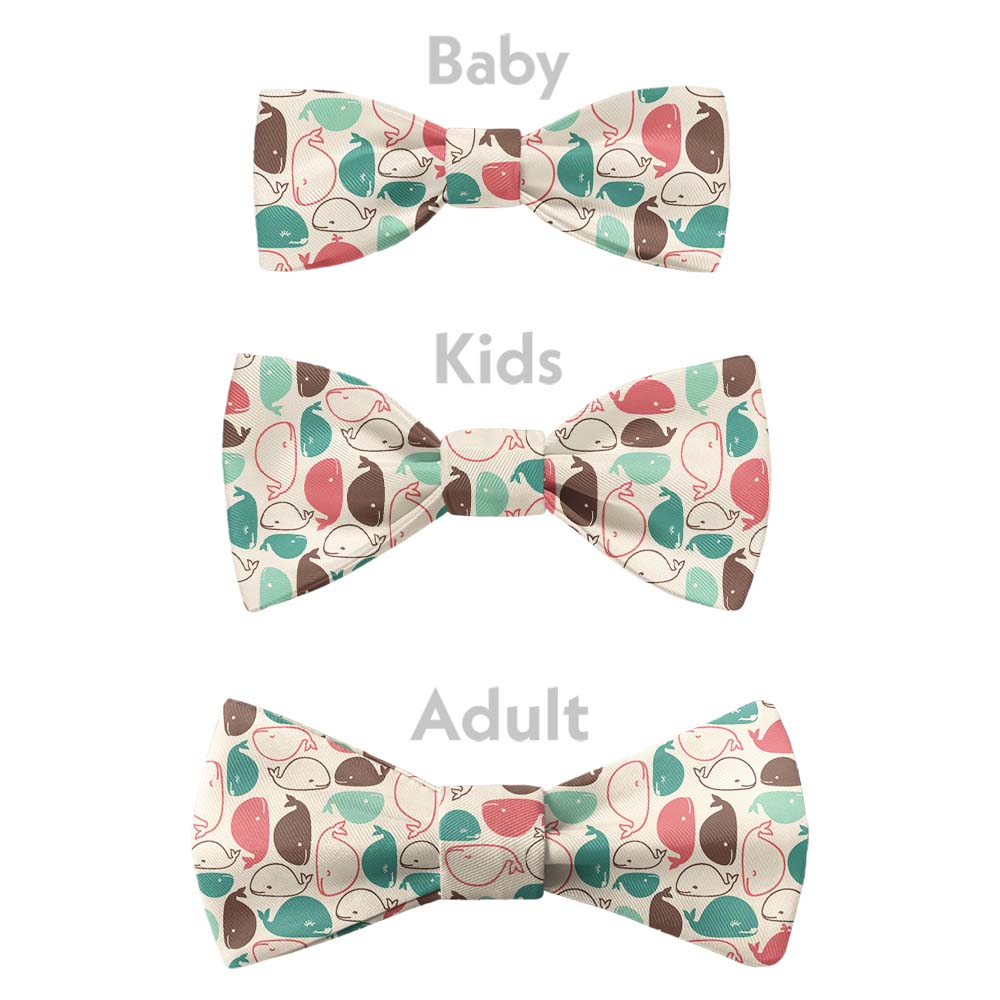 Whales Bow Tie - Bow Sizes - Knotty Tie Co.