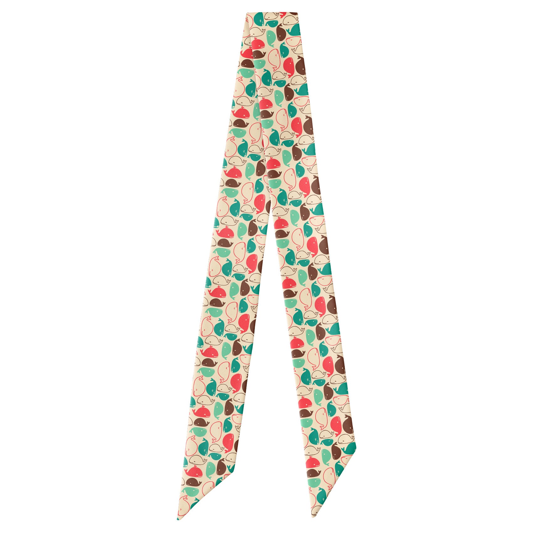 Whales Hair Scarf - Full View of Hair Scarf - Knotty Tie Co.