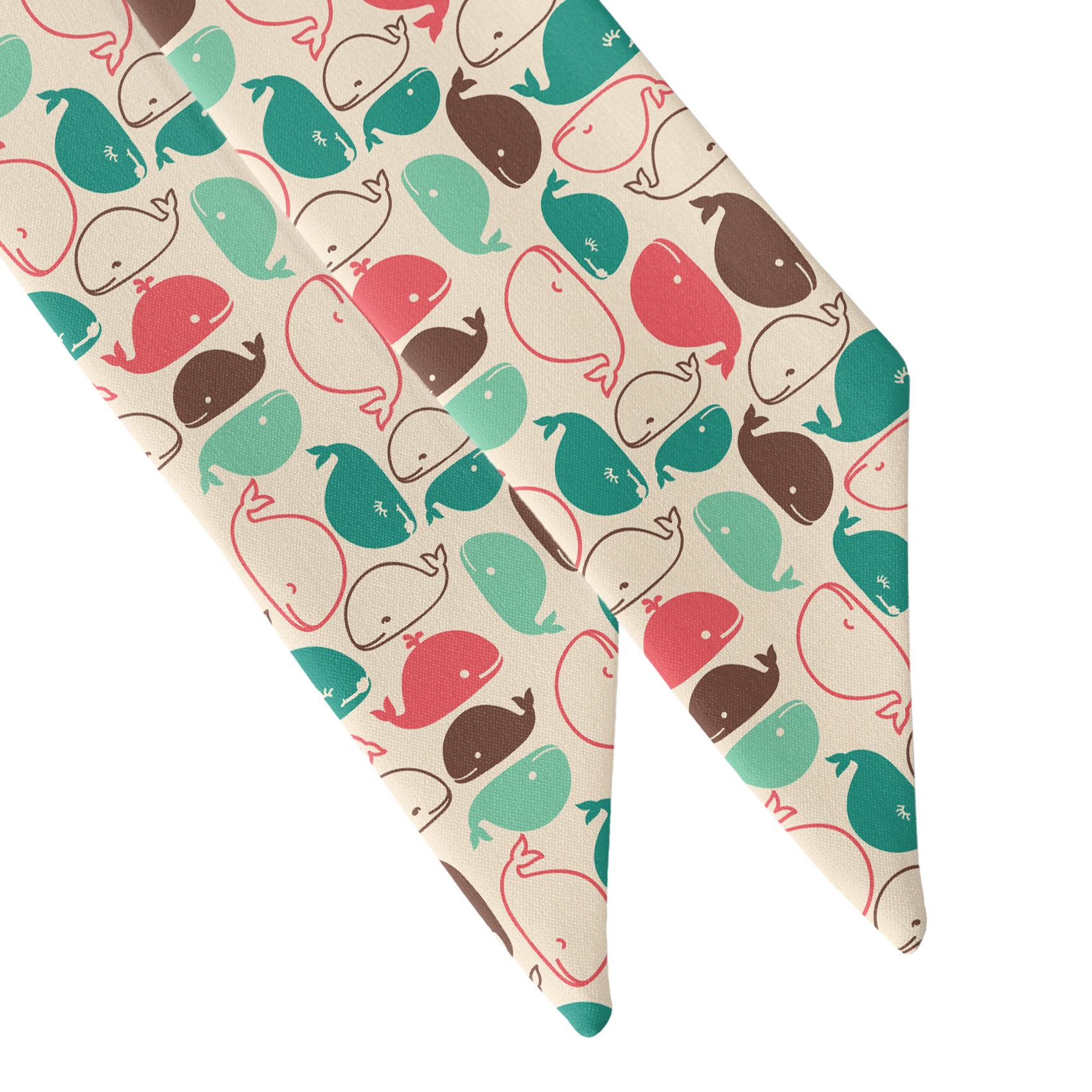 Whales Hair Scarf - Scarf Tapered Ends - Knotty Tie Co.