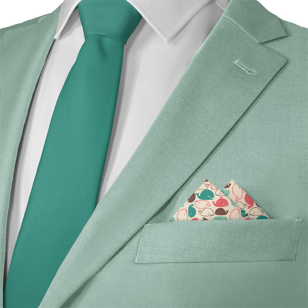 Whales Pocket Square - Matching Necktie- Knotty Tie Co.