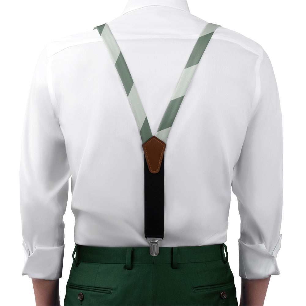 Wide Stripe Suspenders - On Model Front View - Knotty Tie Co.