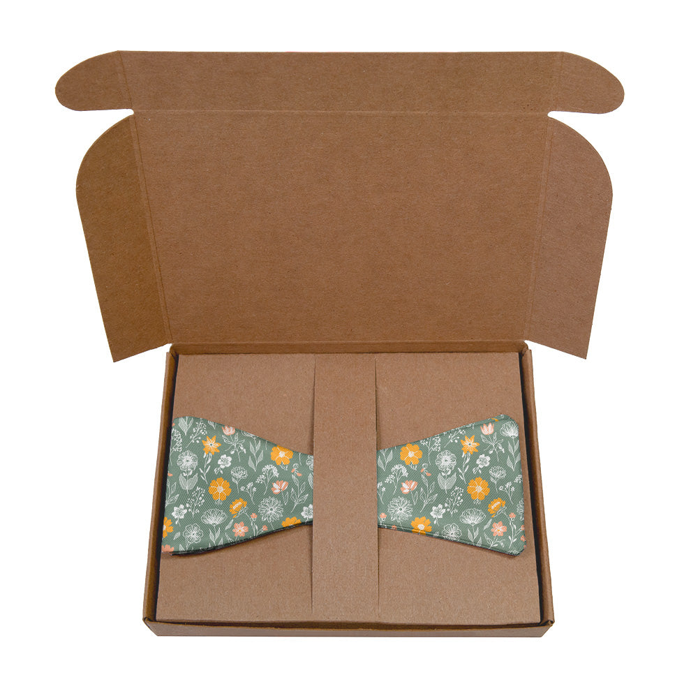 Wildflower Meadow Bow Tie - Kraft Gift Box Packaging - Knotty Tie Co.