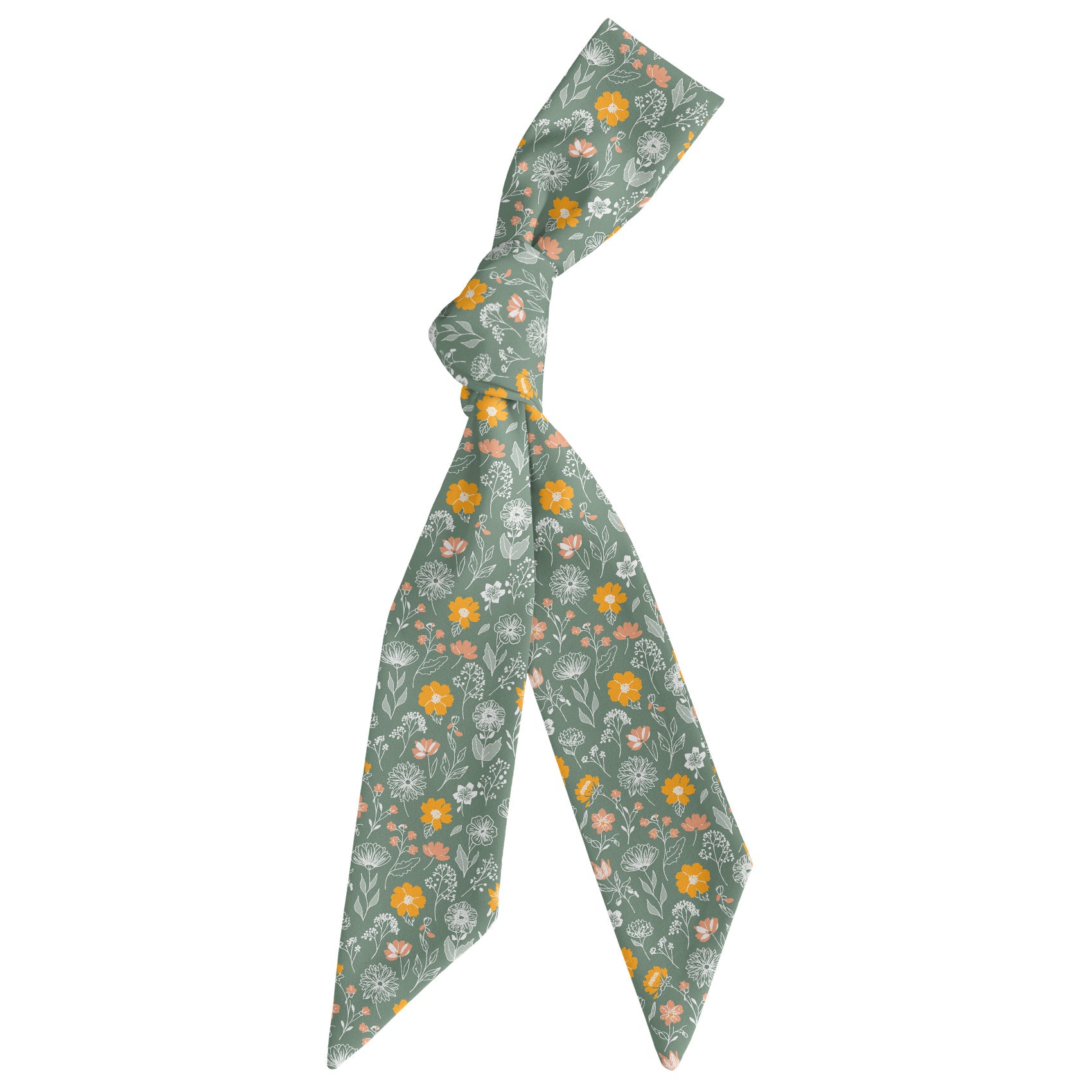 Wildflower Meadow Hair Scarf - Scarf Tied Into Knot - Knotty Tie Co.