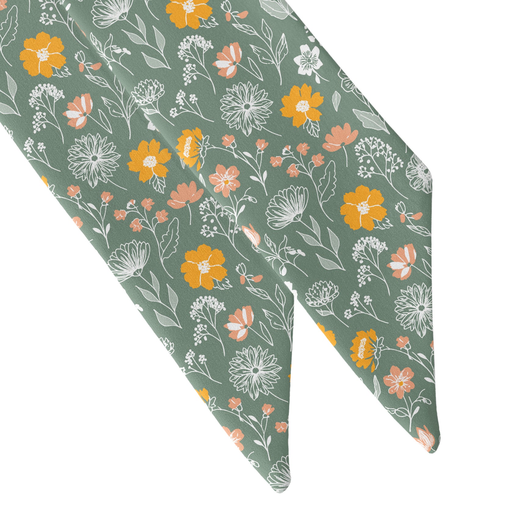 Wildflower Meadow Hair Scarf - Scarf Tapered Ends - Knotty Tie Co.