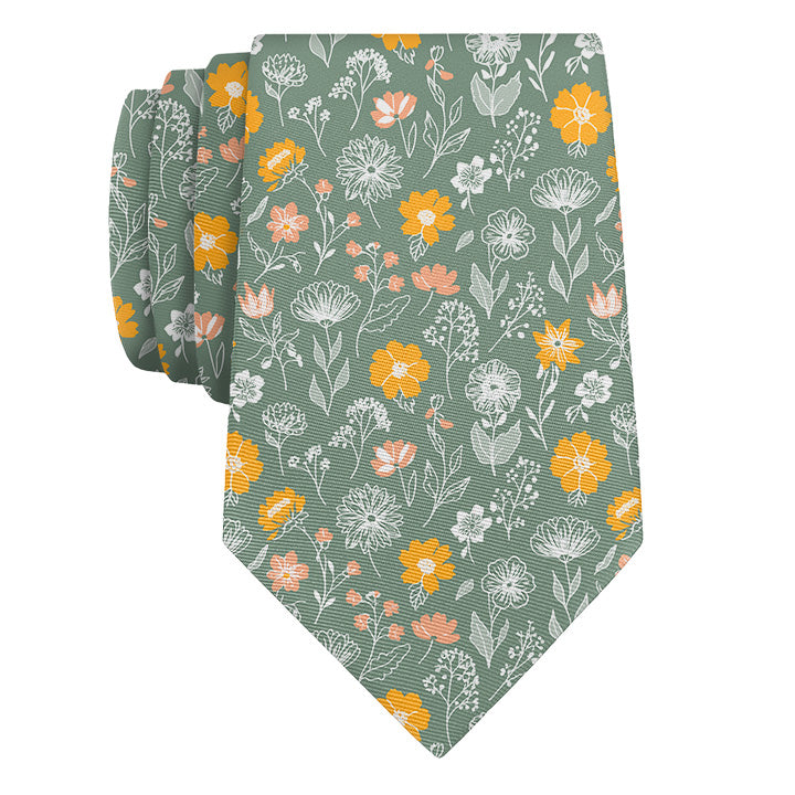 Wildflower Meadow Necktie - Rolled - Knotty Tie Co.