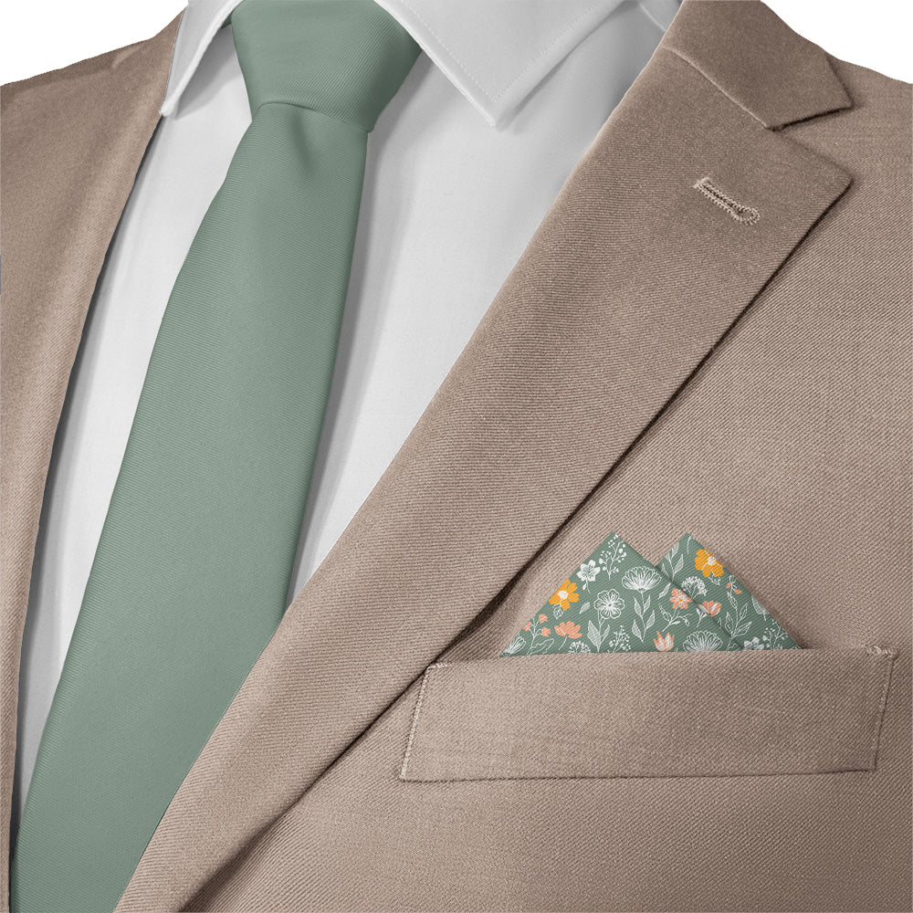 Wildflower Meadow Pocket Square - Matching Necktie - Knotty Tie Co.