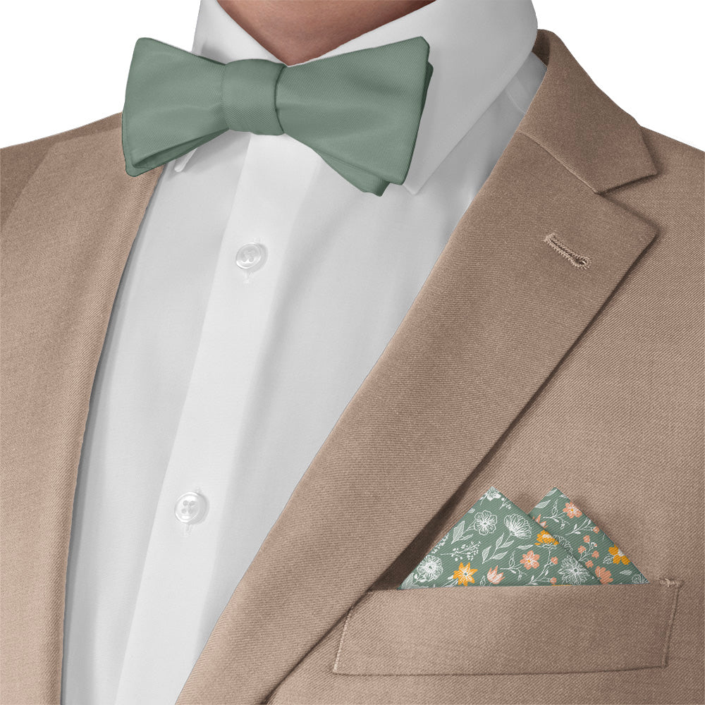 Wildflower Meadow Pocket Square - Matching Bow Tie - Knotty Tie Co.