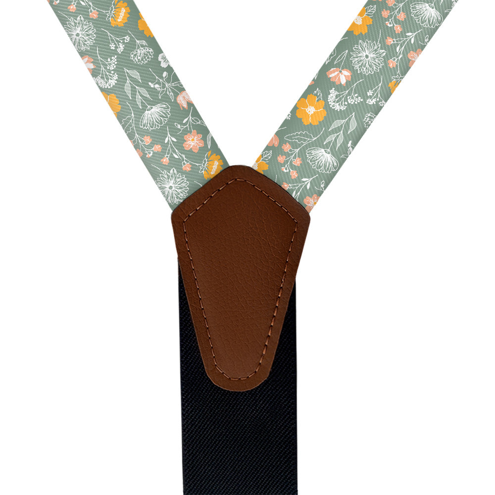 Wildflower Meadow Suspenders - Vegan Leather Y-Back - Knotty Tie Co.