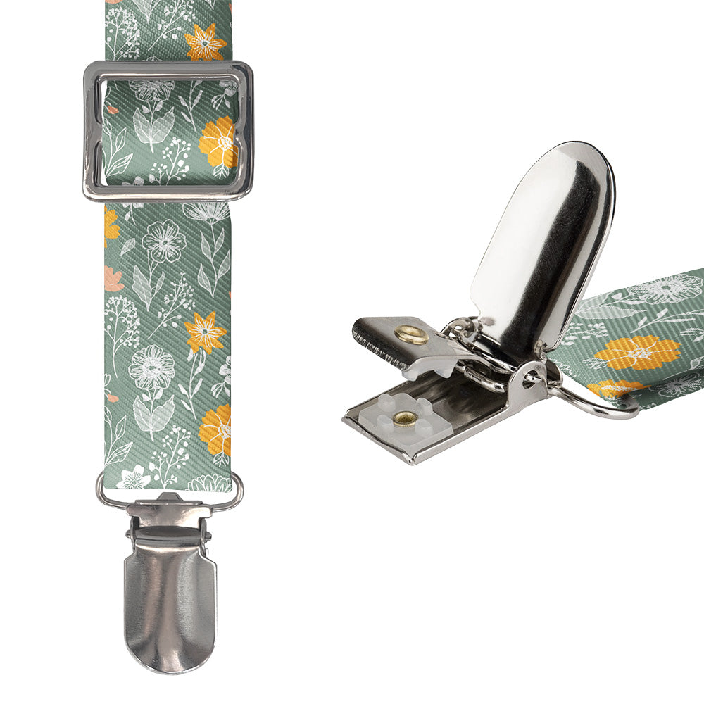 Wildflower Meadow Suspenders - Hardware and Strap - Knotty Tie Co.