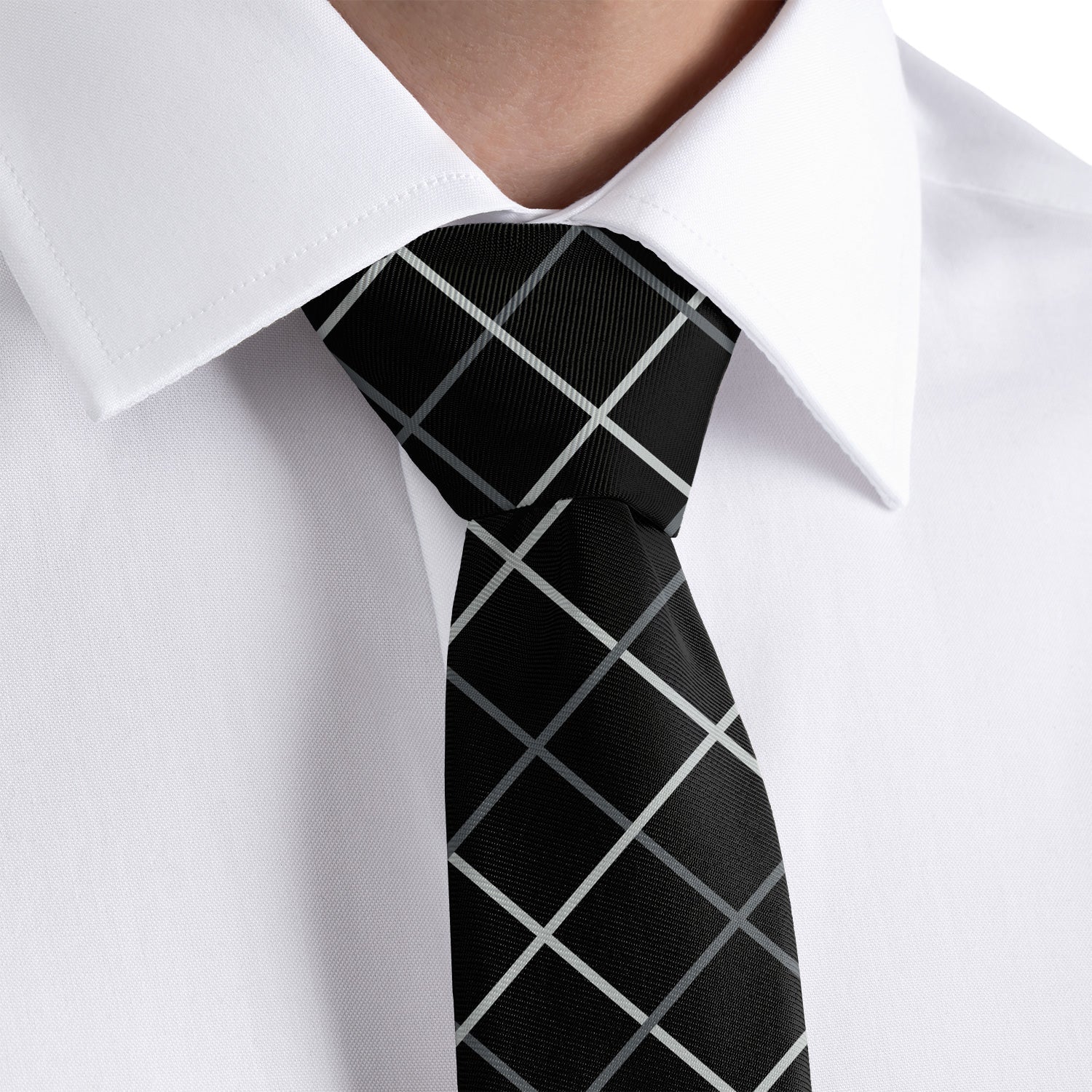 Windowpane Plaid Necktie - Dress Shirt - Knotty Tie Co.
