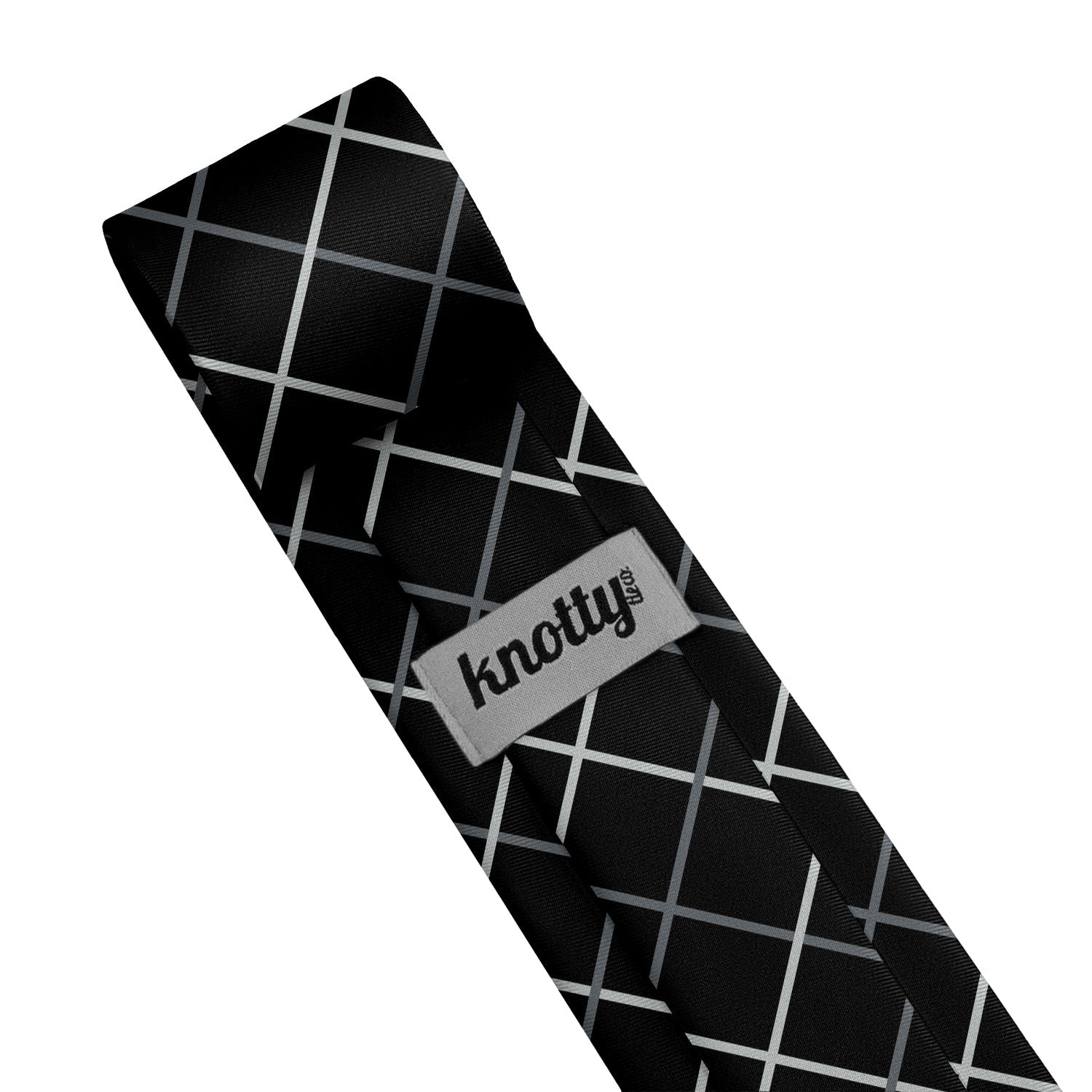 Windowpane Plaid Necktie - Tag - Knotty Tie Co.
