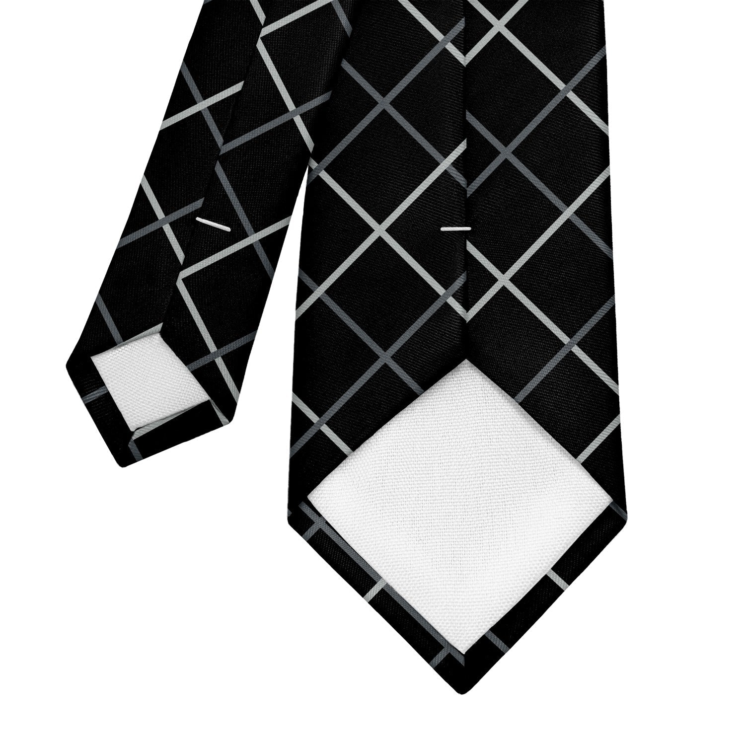 Windowpane Plaid Necktie - Tipping - Knotty Tie Co.