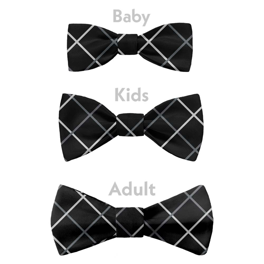 Windowpane Plaid Bow Tie - Bow Sizes - Knotty Tie Co.