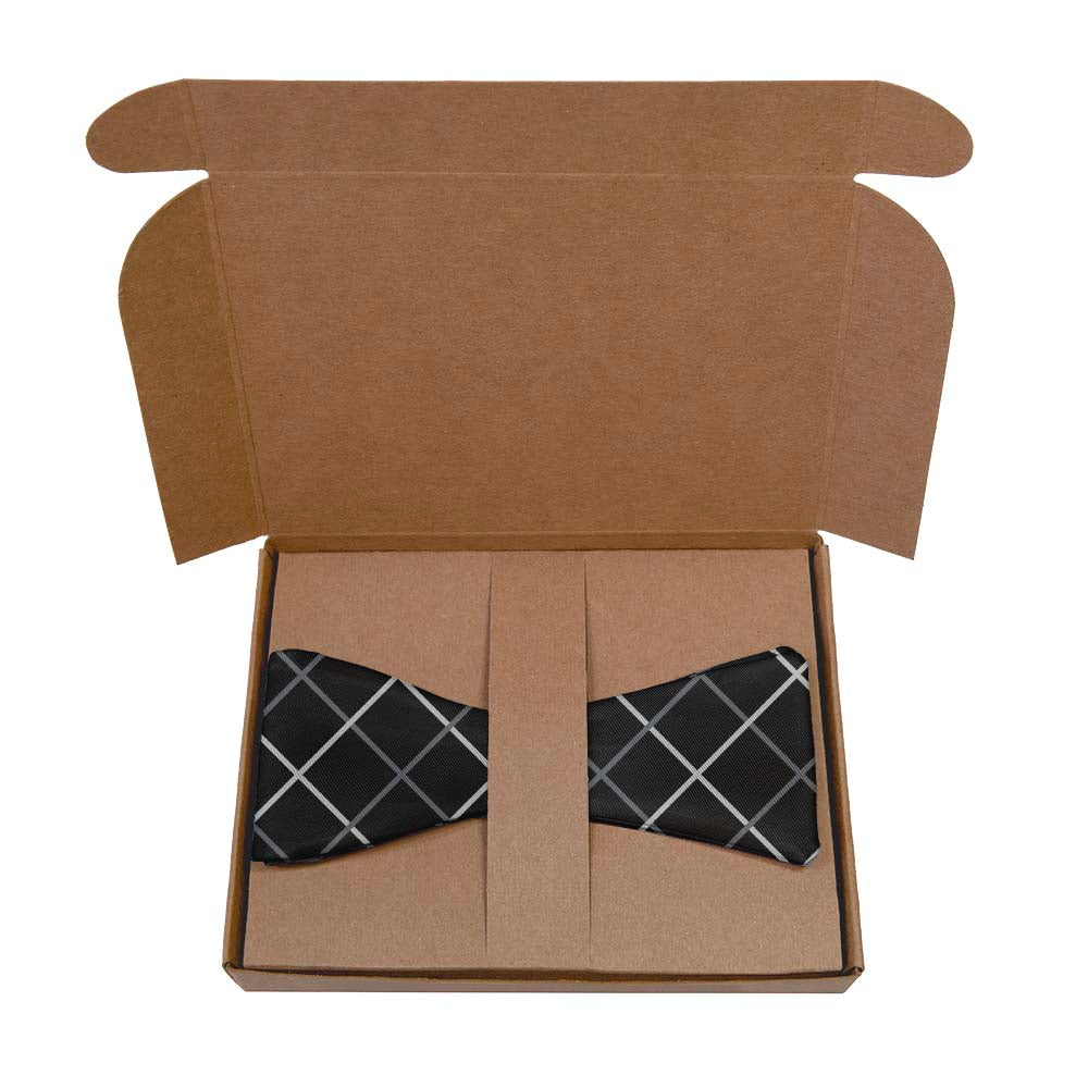 Windowpane Plaid Bow Tie- Kraft Gift Box Packaging - Knotty Tie Co.