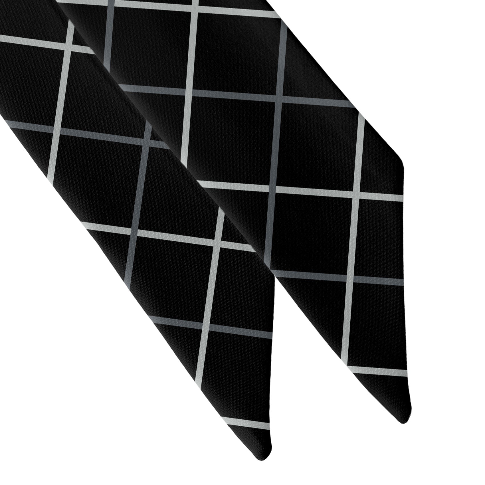 Windowpane Plaid Hair Scarf - Scarf Tapered Ends - Knotty Tie Co.