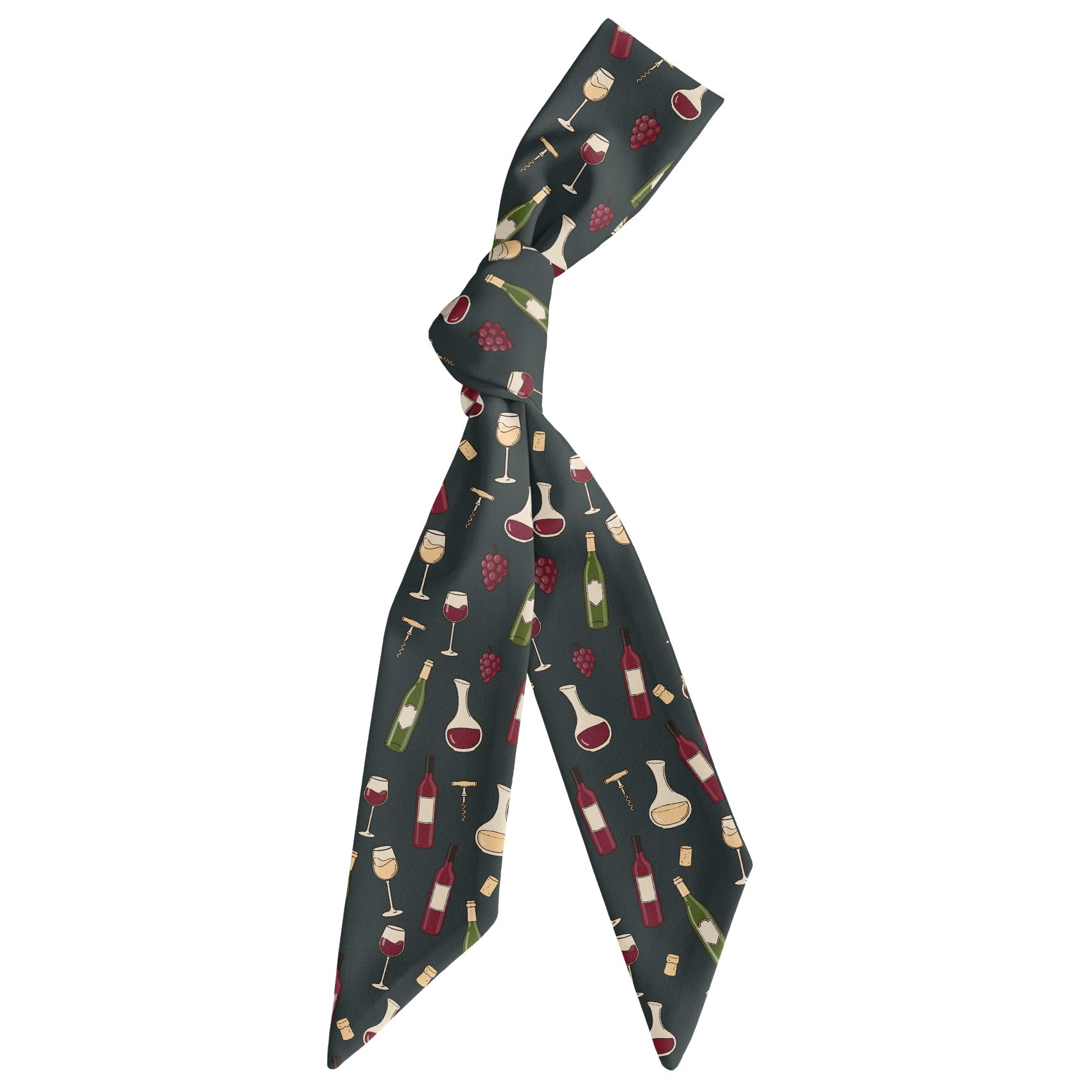Wine Hair Scarf - Scarf Tied Into Knot - Knotty Tie Co.