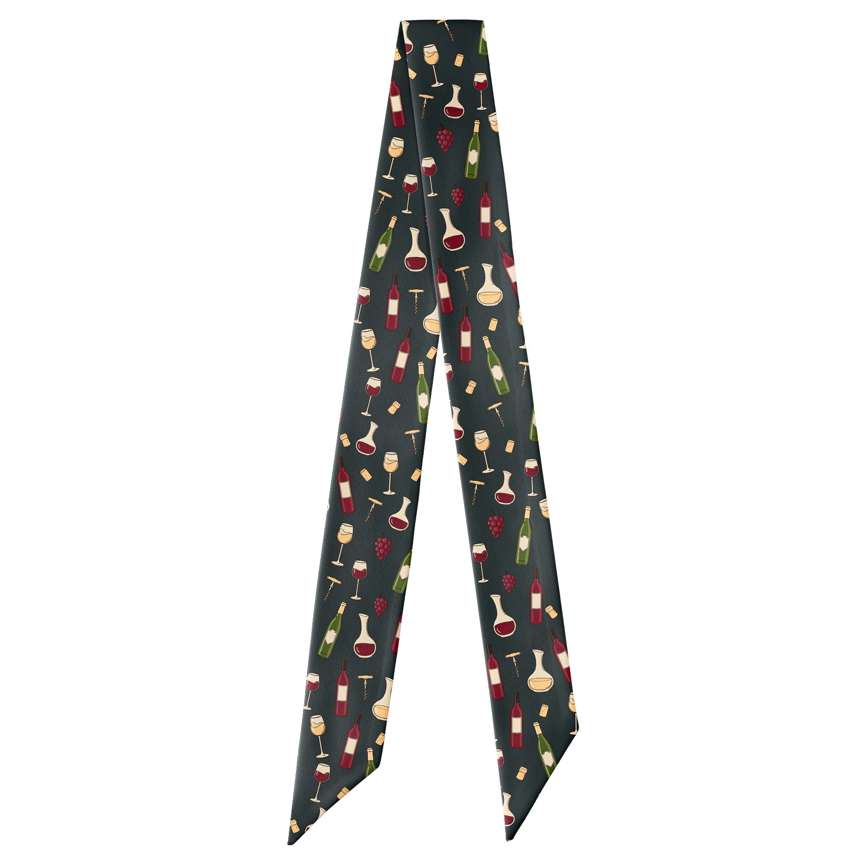 Wine Hair Scarf - Full View of Hair Scarf - Knotty Tie Co.