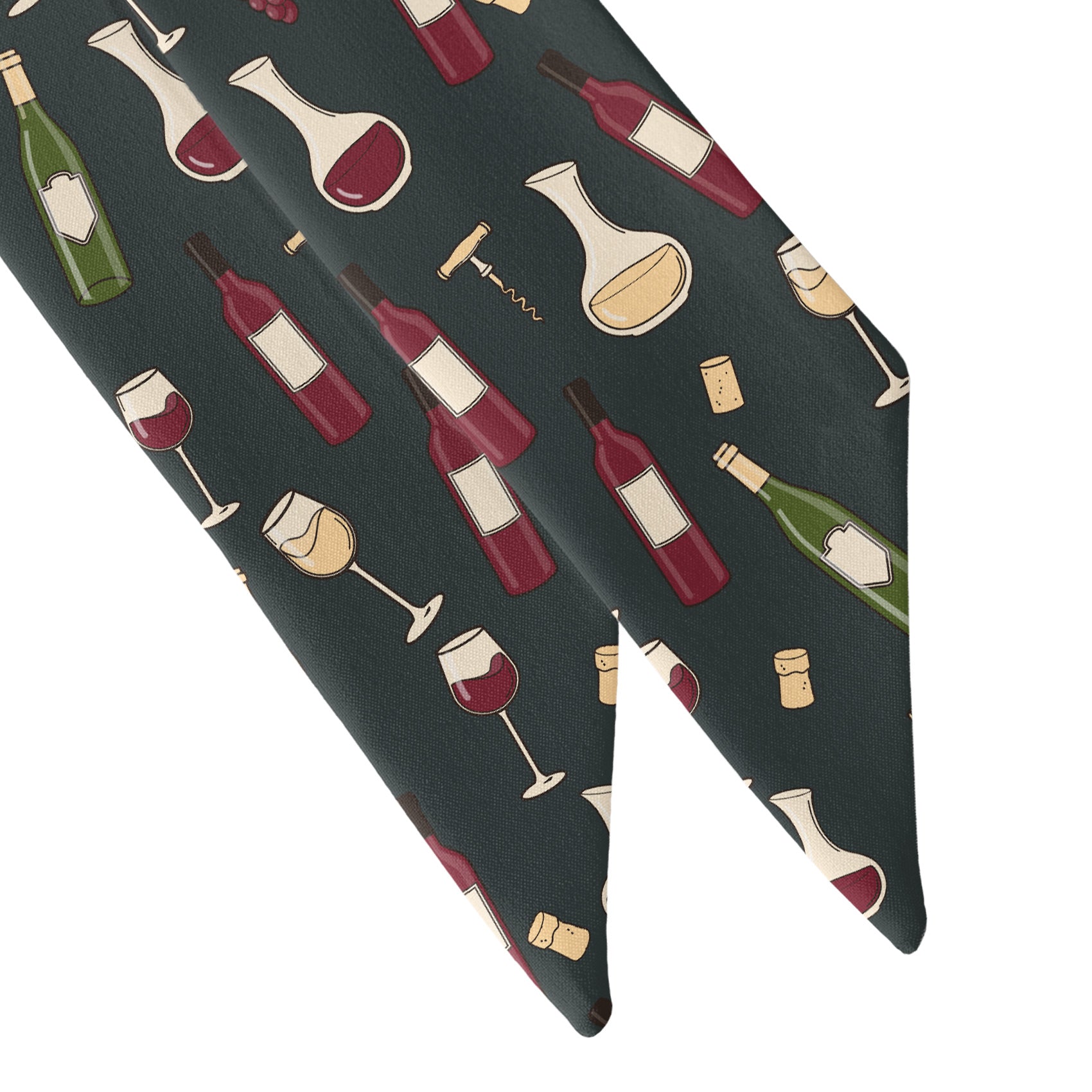 Wine Hair Scarf - Scarf Tapered Ends - Knotty Tie Co.
