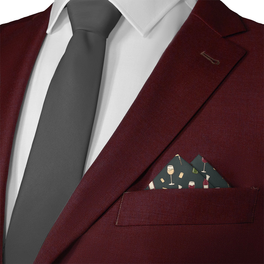 Wine Pocket Square - Matching Necktie - Knotty Tie Co.
