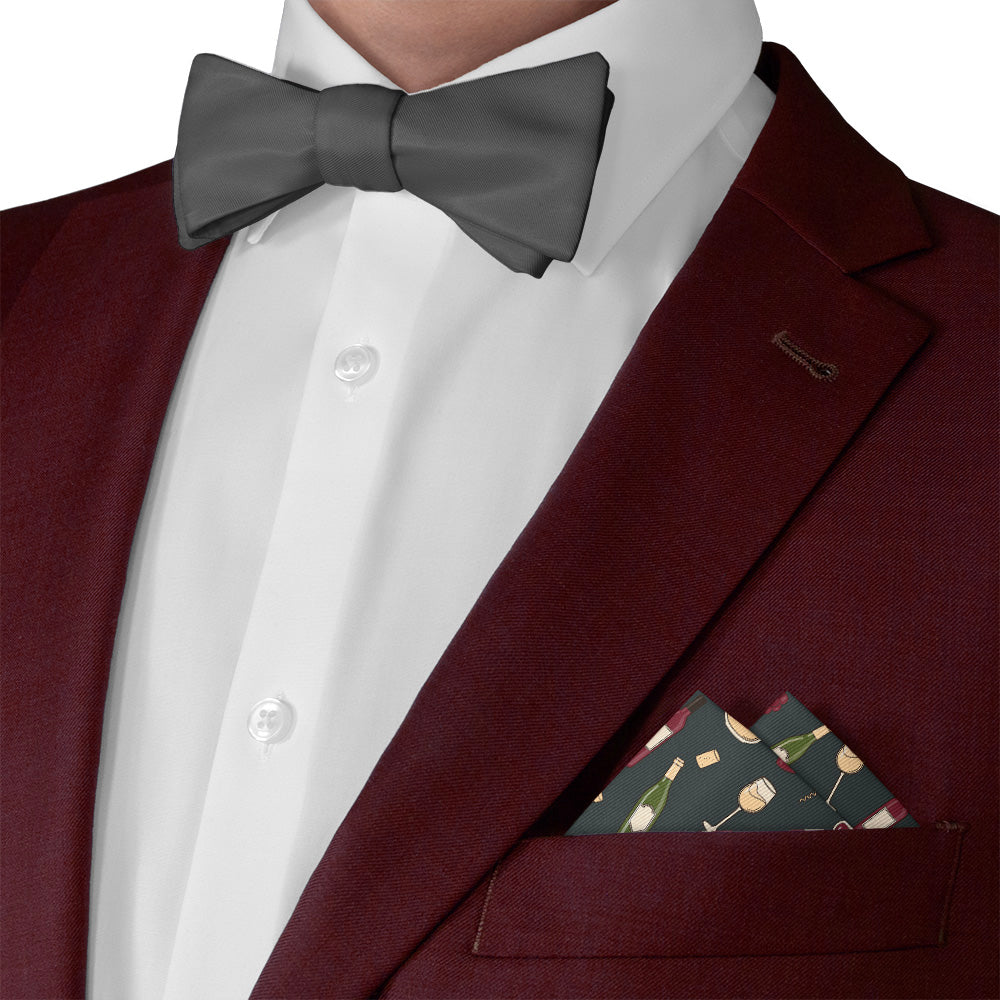 Wine Pocket Square - Matching Bow Tie - Knotty Tie Co.