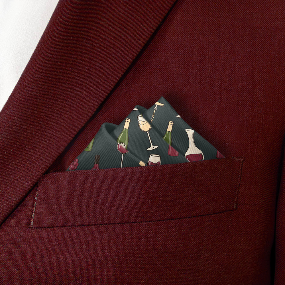 Wine Pocket Square - Stairs Fold - Knotty Tie Co.