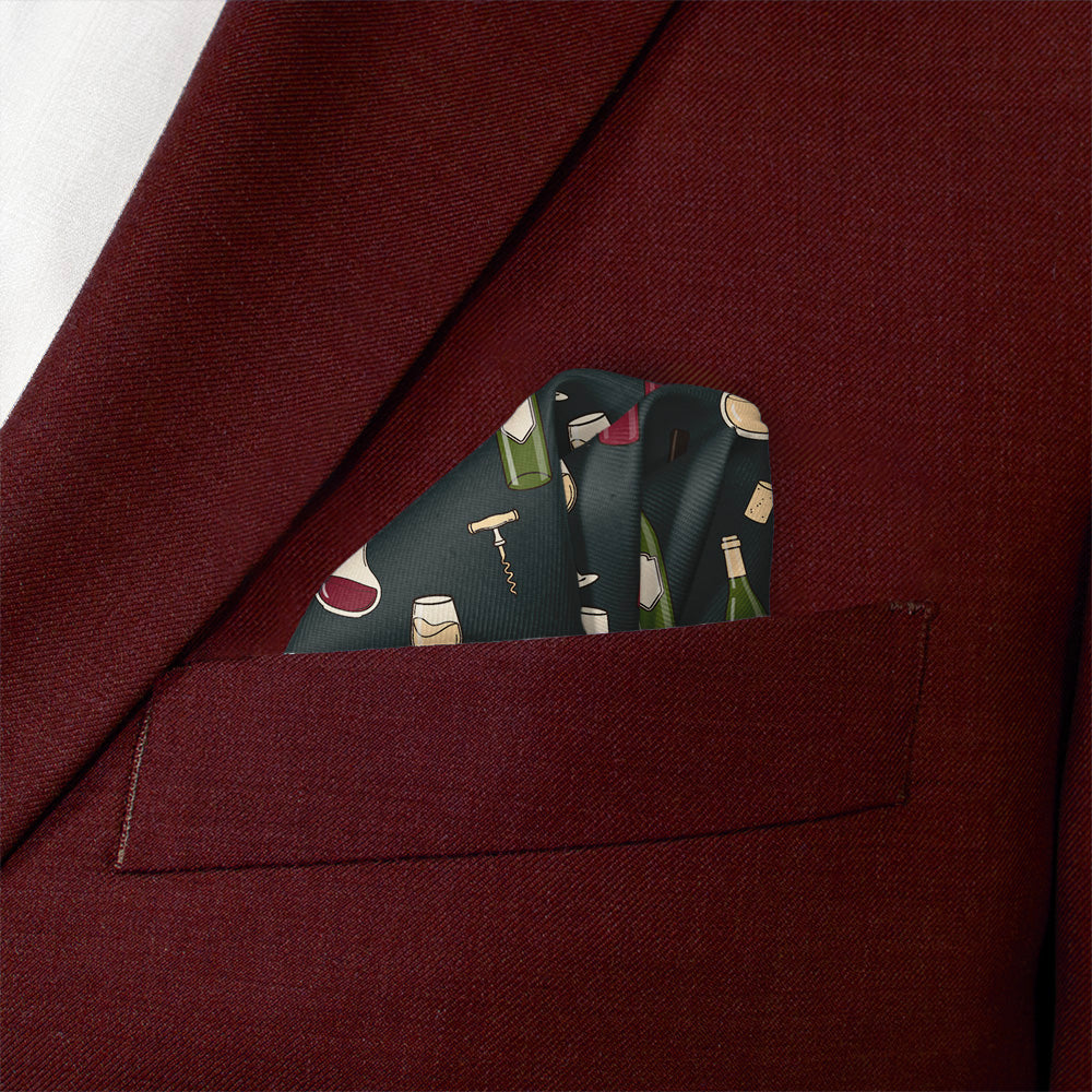 Wine Pocket Square - Wave Fold - Knotty Tie Co.