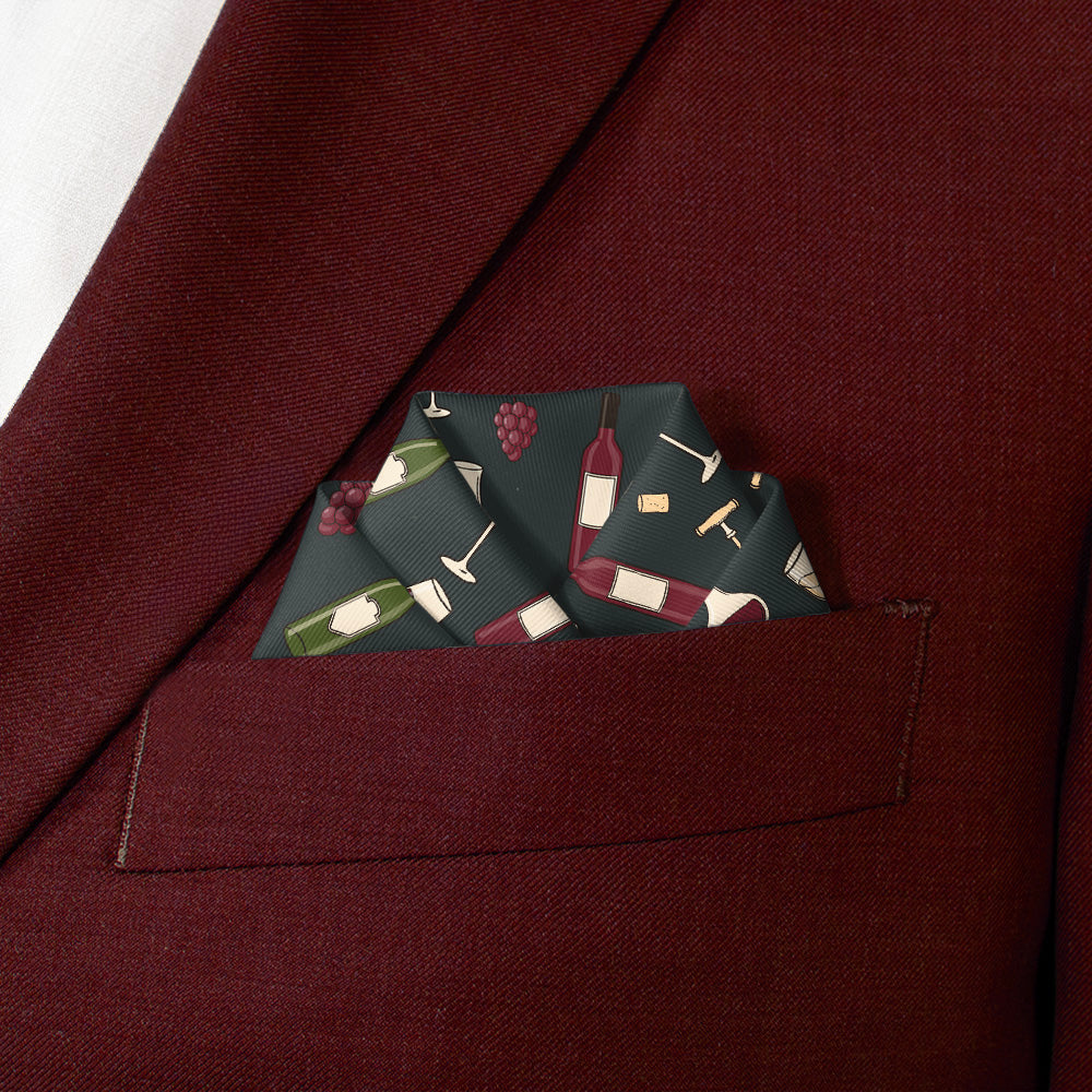 Wine Pocket Square - Scalloped Fold - Knotty Tie Co.