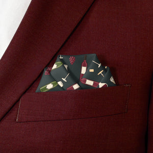 Wine Pocket Square - Scalloped Fold - Knotty Tie Co.