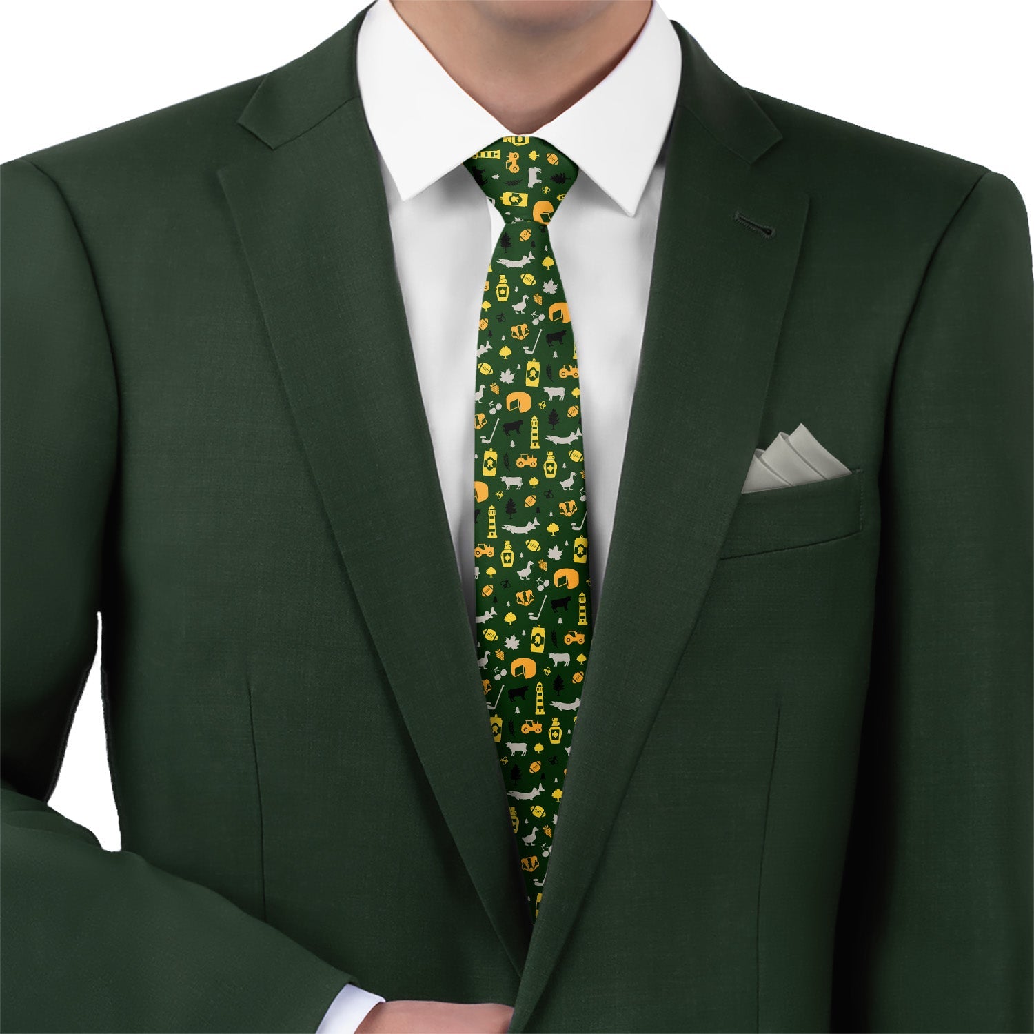 Wisconsin State Heritage Necktie - Matching Pocket Square - Knotty Tie Co.