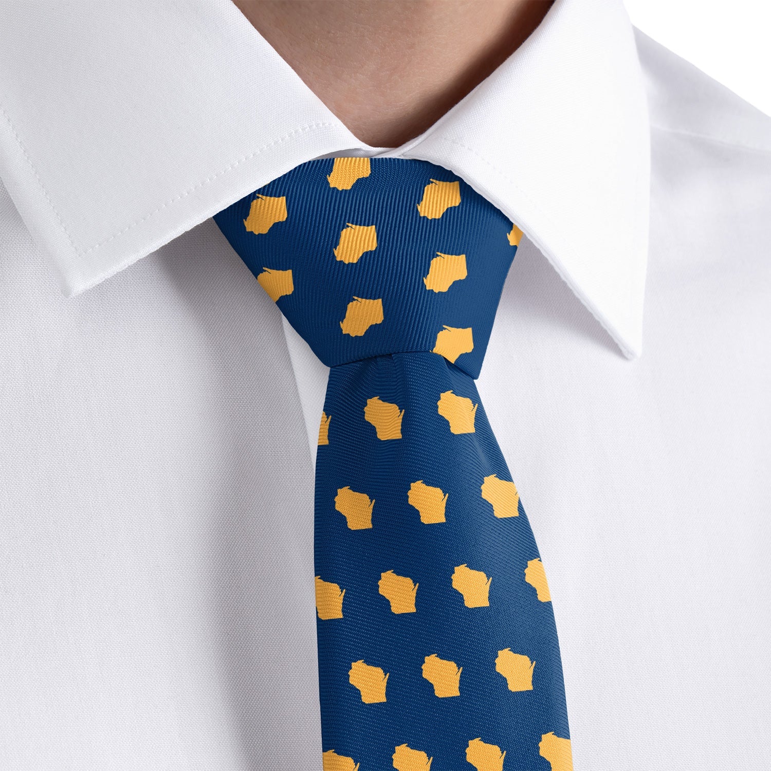 Wisconsin State Outline Necktie - Dress Shirt - Knotty Tie Co.