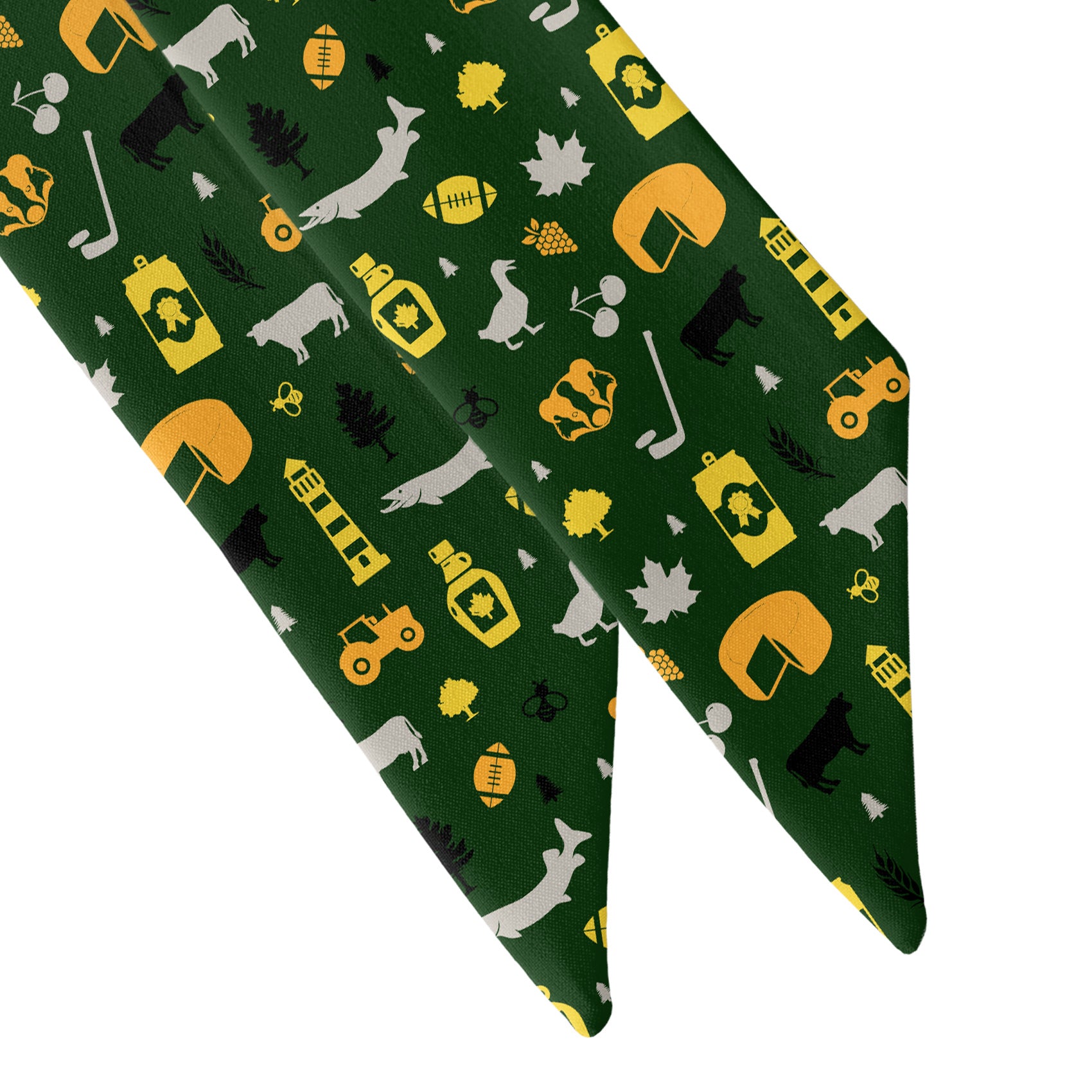 Wisconsin State Heritage Hair Scarf - Scarf Tapered Ends - Knotty Tie Co.