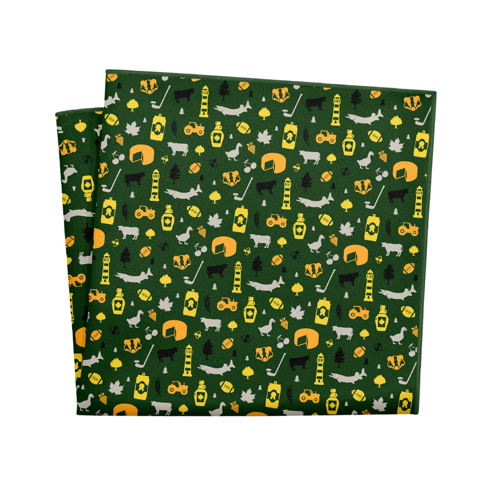 Wisconsin State Heritage Pocket Square - 12" Square - Knotty Tie Co.