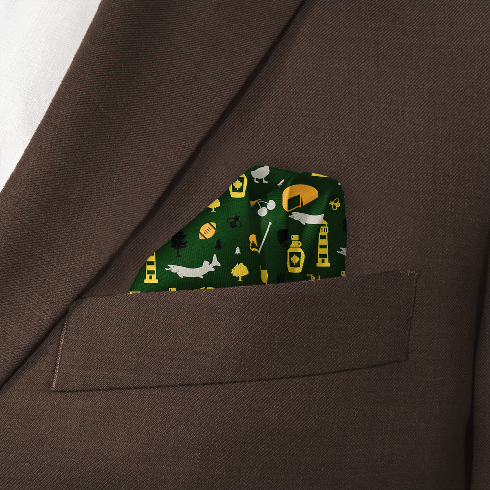Wisconsin State Heritage Pocket Square - Wave Fold - Knotty Tie Co.