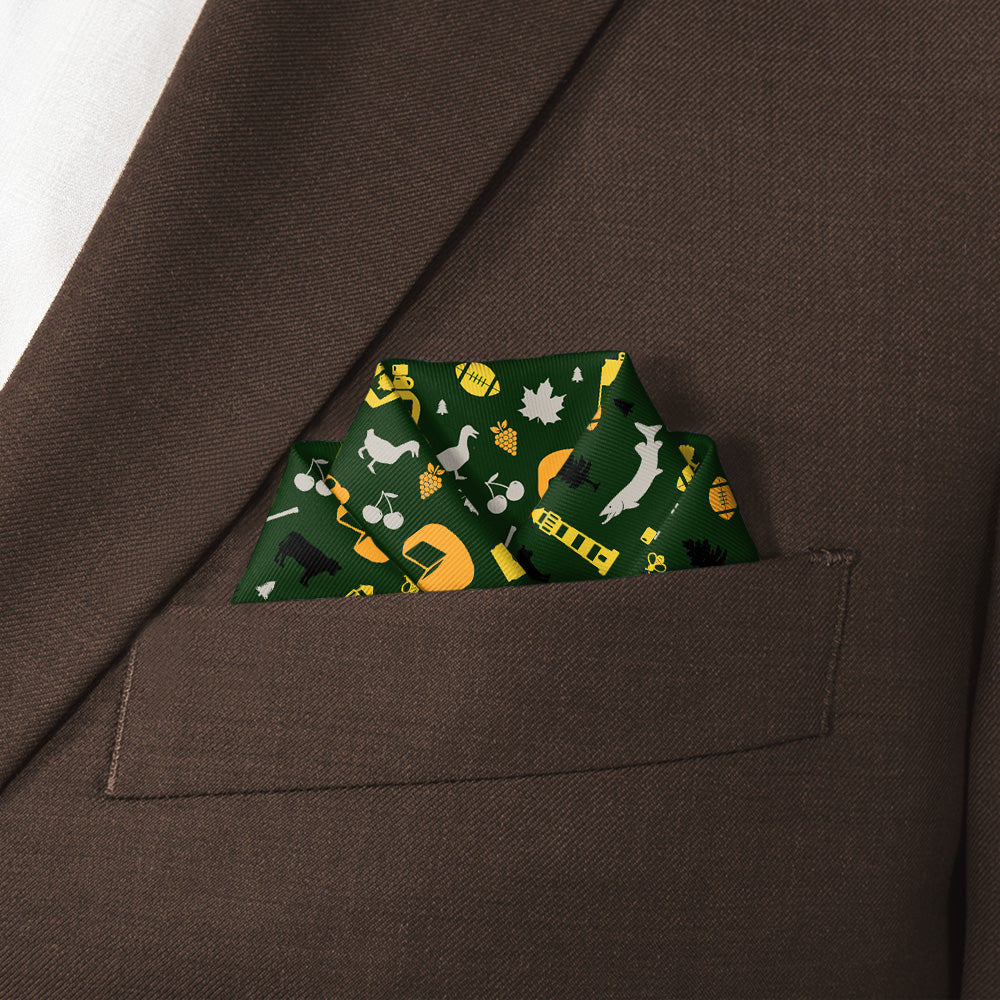 Wisconsin State Heritage Pocket Square - Scalloped Fold - Knotty Tie Co.