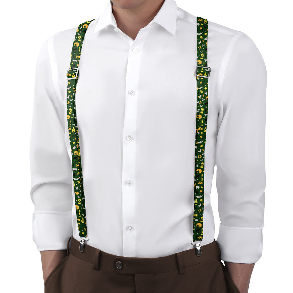 Wisconsin State Heritage Suspenders - On Model Back View - Knotty Tie Co.