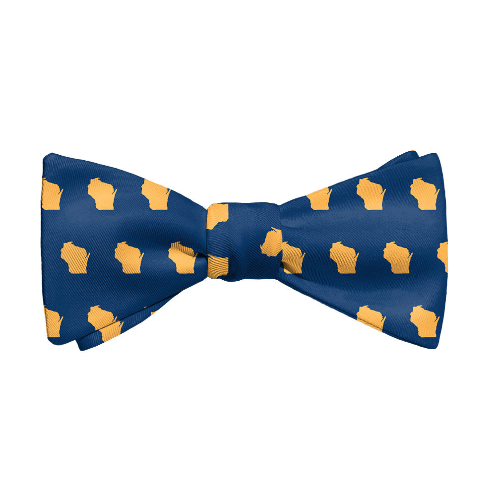 Wisconsin State Outline Bow Tie - Adult Standard Self-Tie 14-18" -  - Knotty Tie Co.
