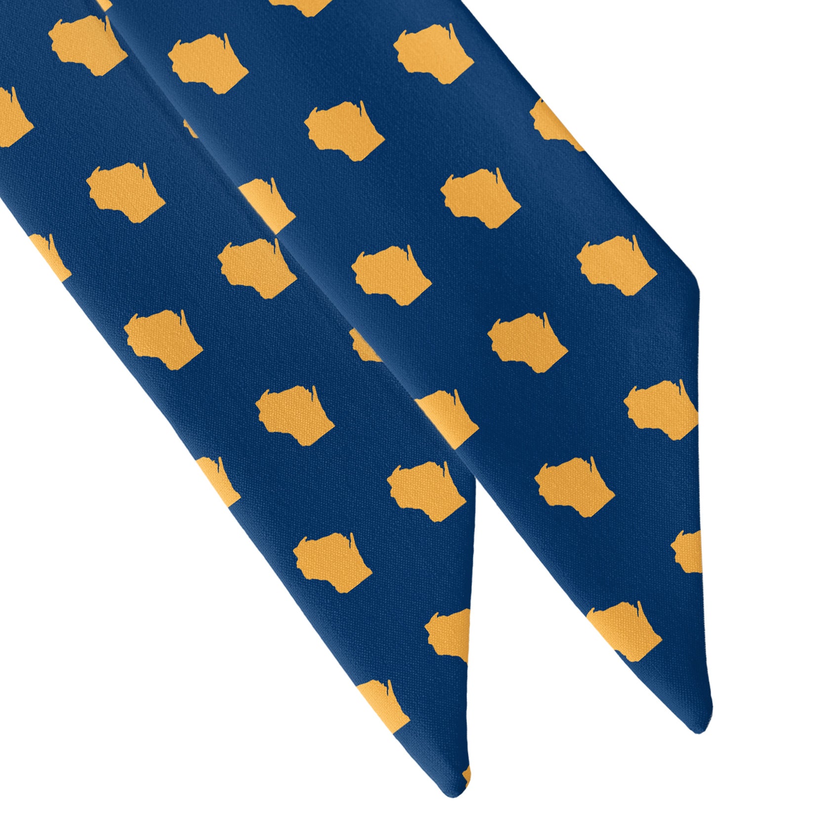Wisconsin State Outline Hair Scarf - Scarf Tapered Ends - Knotty Tie Co.
