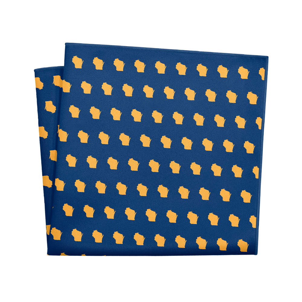 Wisconsin State Outline Pocket Square - 12" Square - Knotty Tie Co.