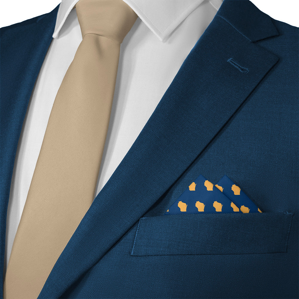 Wisconsin State Outline Pocket Square - Matching Necktie- Knotty Tie Co.