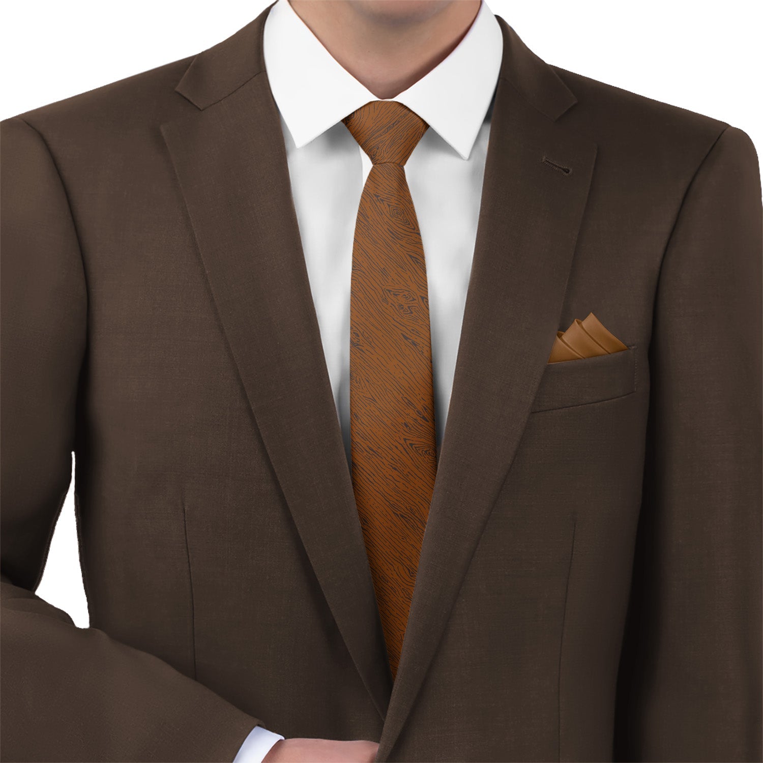 Woodgrain Necktie - Matching Pocket Square - Knotty Tie Co.