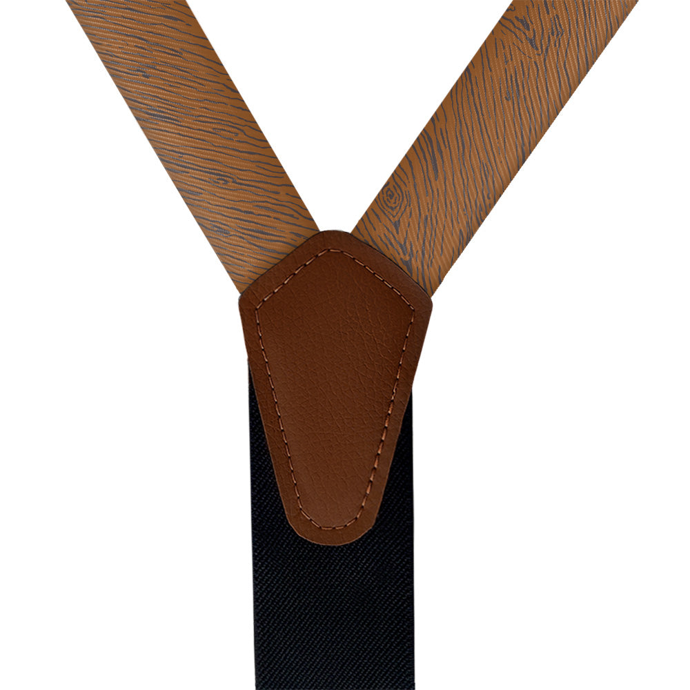 Woodgrain Suspenders - Vegan Leather Y-Back - Knotty Tie Co.