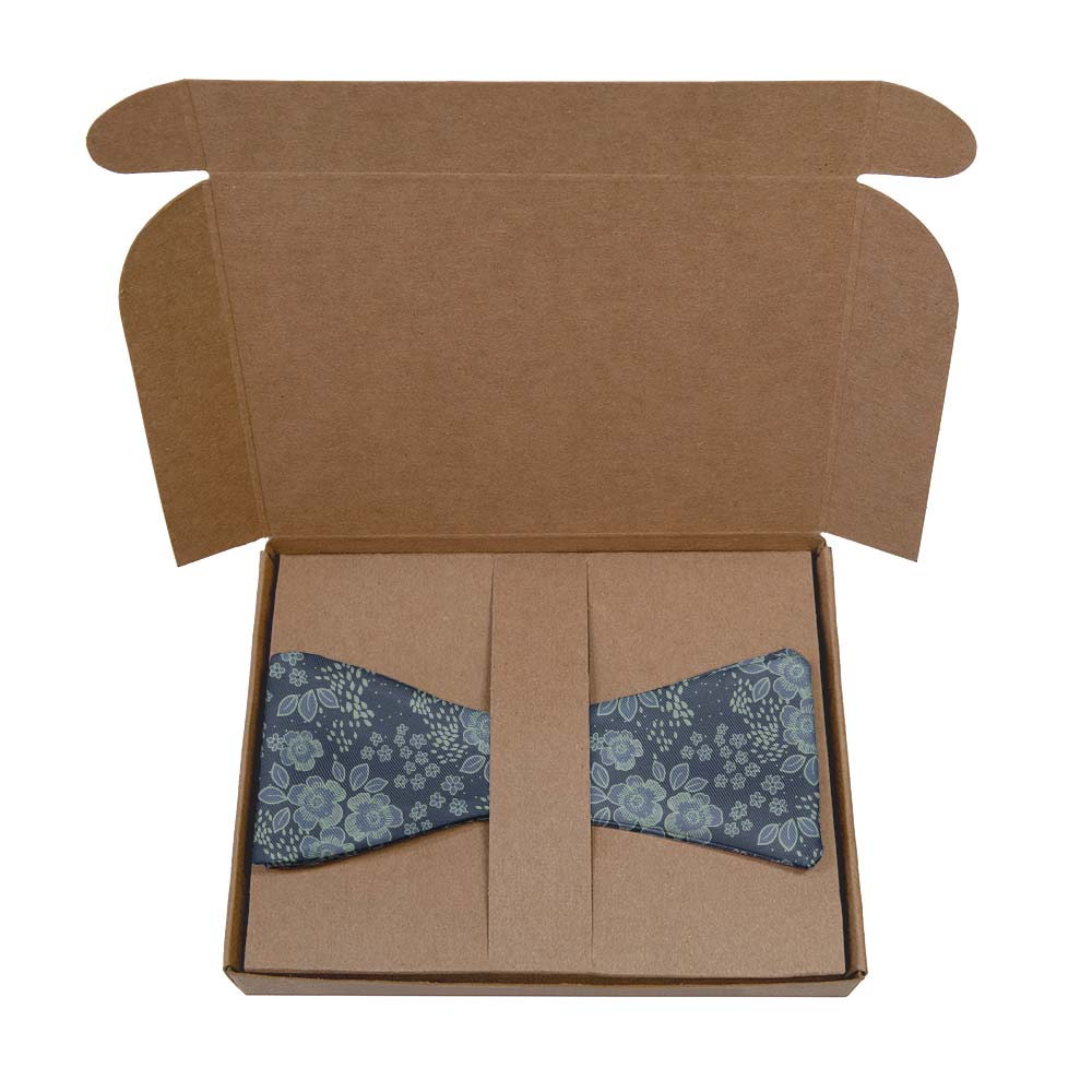 Woodland Floral Bow Tie- Kraft Gift Box Packaging - Knotty Tie Co.
