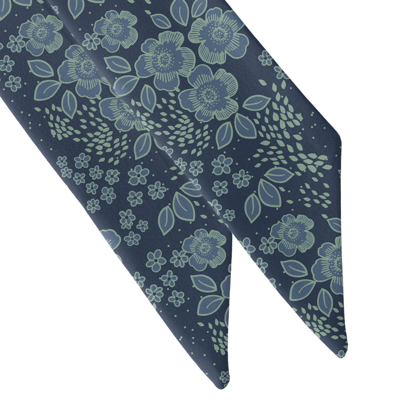 Woodland Floral Hair Scarf - Scarf Tapered Ends - Knotty Tie Co.