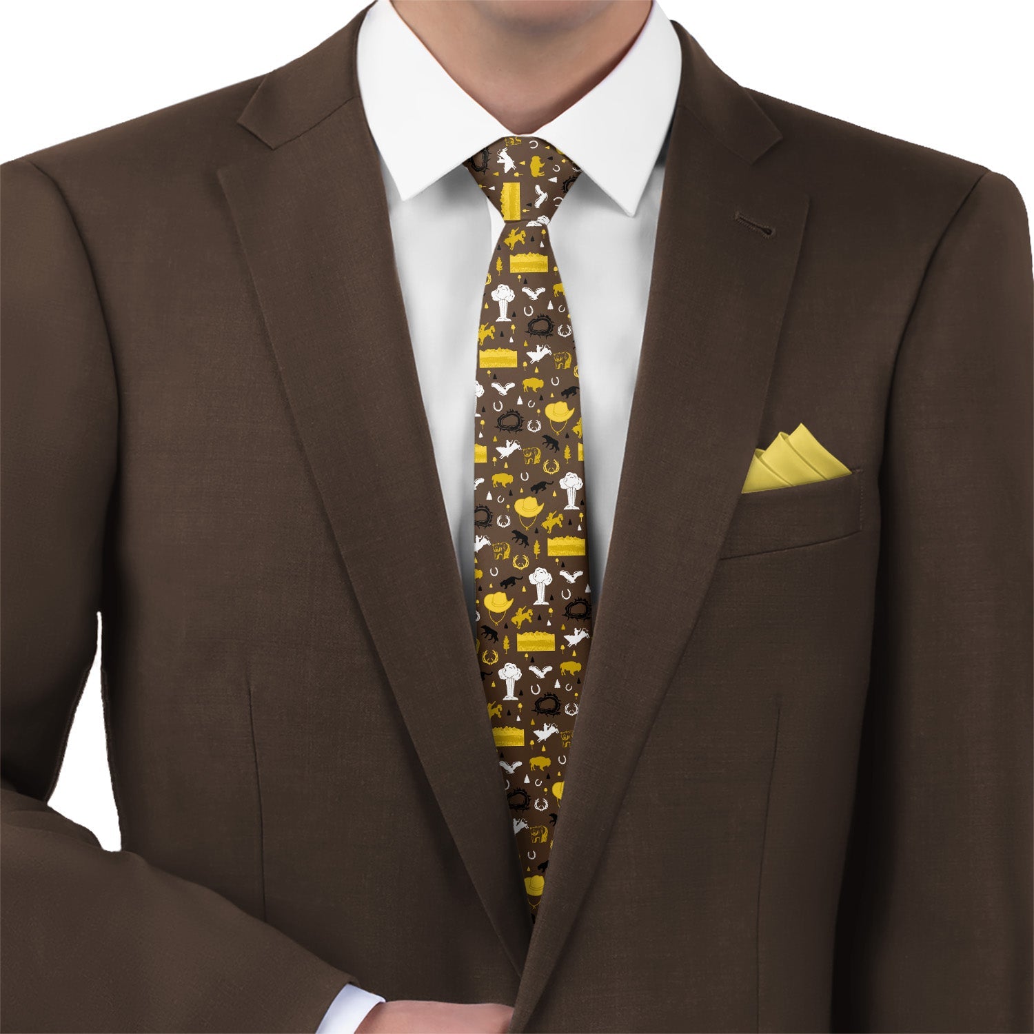 Wyoming State Heritage Necktie - Matching Pocket Square - Knotty Tie Co.