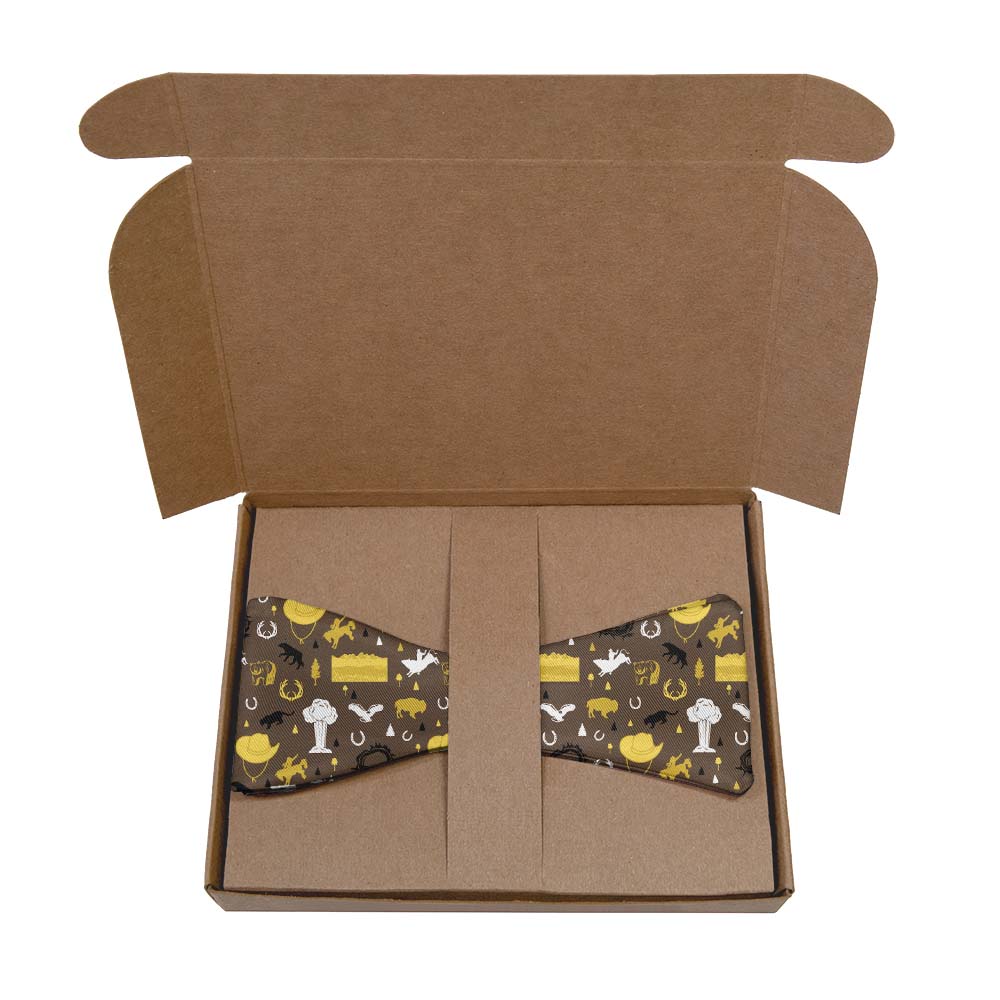 Wyoming State Heritage Bow Tie- Kraft Gift Box Packaging - Knotty Tie Co.