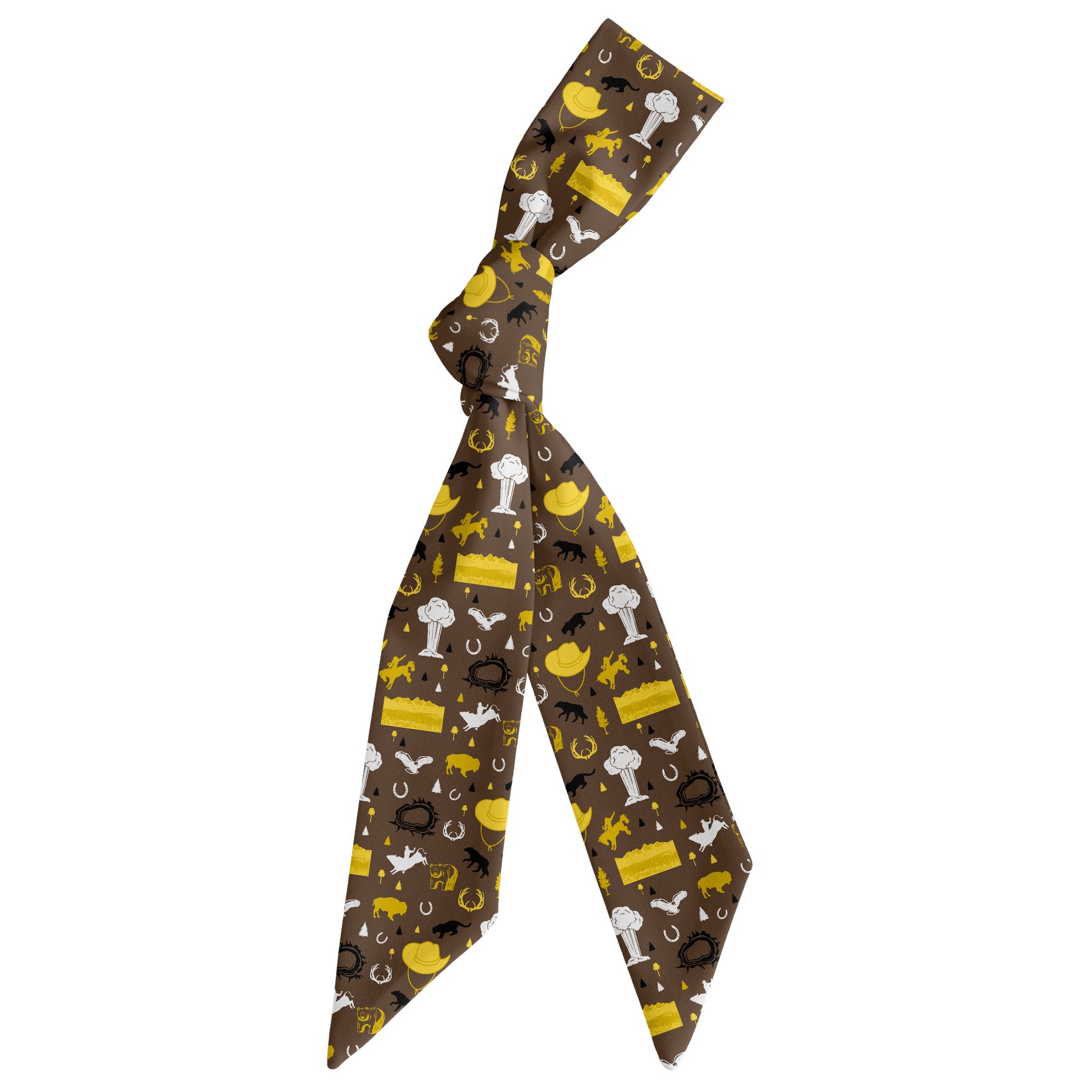 Wyoming State Heritage Hair Scarf - Scarf Tied Into Knot - Knotty Tie Co.