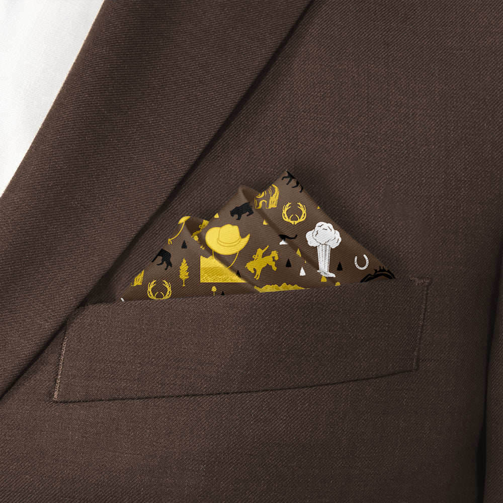 Wyoming State Heritage Pocket Square - Stairs Fold - Knotty Tie Co.