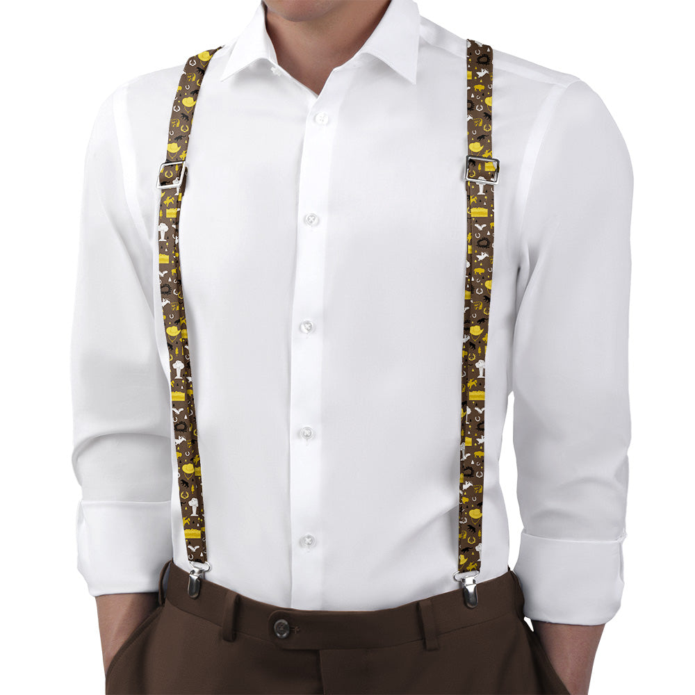 Wyoming State Heritage Suspenders - On Model Back View - Knotty Tie Co.