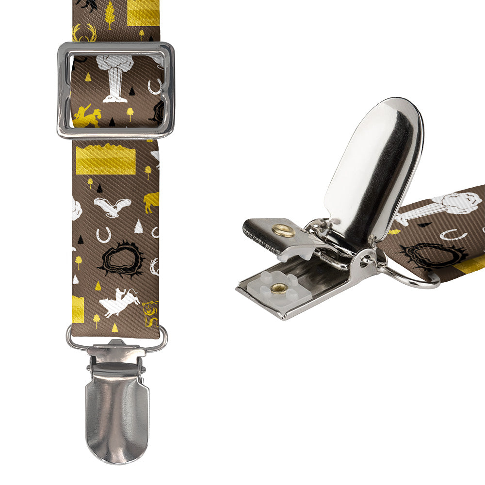 Wyoming State Heritage Suspenders - Hardware and Strap - Knotty Tie Co.