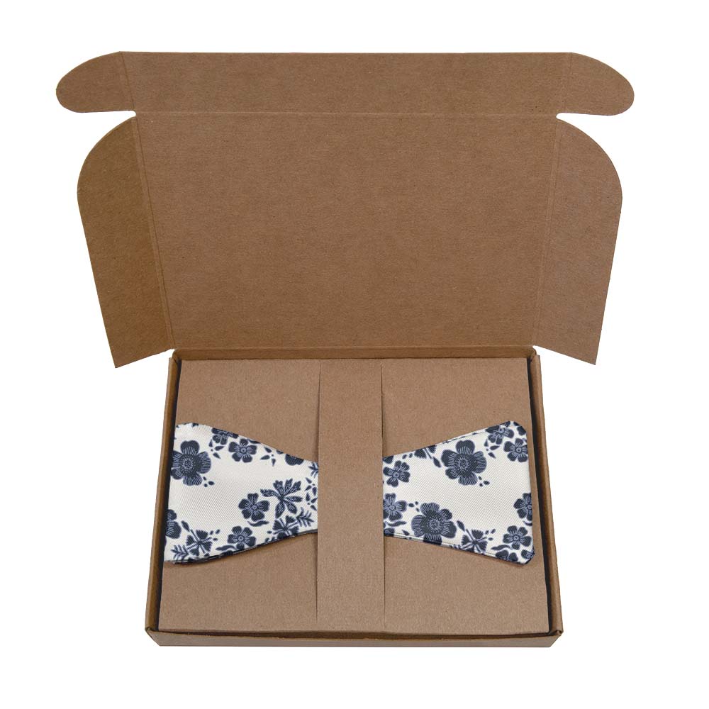 Zak Floral Bow Tie- Kraft Gift Box Packaging - Knotty Tie Co.